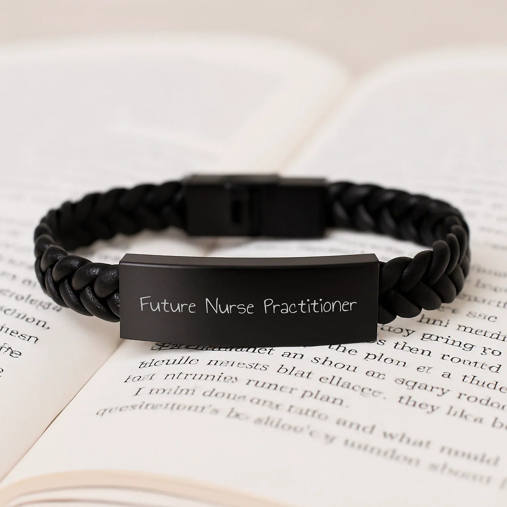 Funny Inspirational Quotes for Future Nurse Practitioner Interlaced Leather Bracelet Gifts from Friends, Gifts for Nurse Practitioner Birthday Unique Presents
