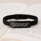 Wyoming Inspired Interlaced Leather Bracelet Gift for Cowboy Lovers