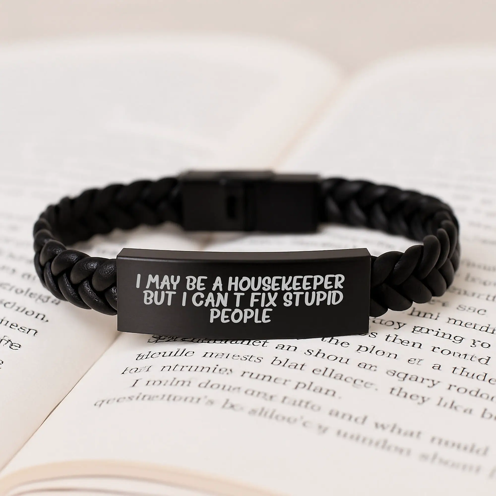 Sassy Housekeeper Interlaced Leather Bracelet for Friends Birthday Gift - Image 3