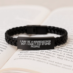 Sassy Housekeeper Interlaced Leather Bracelet for Friends Birthday Gift - Image 3