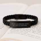 Law Enforcement Officer Interlaced Leather Bracelet Birthday Gift - Image 3