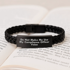 Birthday Gift for Her Compliance Officer Leather Bracelet Present - Image 3