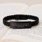 Podiatrist Keepsake Interlaced Leather Bracelet for Him Birthday Gift - Image 3