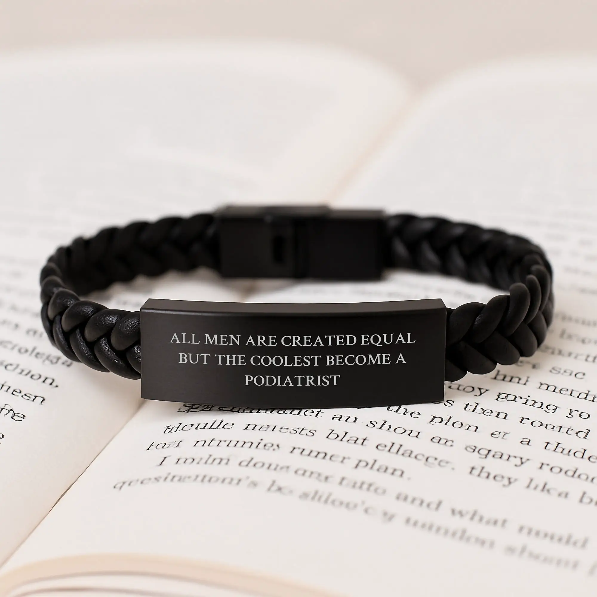 Podiatrist Keepsake Interlaced Leather Bracelet for Him Birthday Gift - Image 3