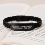Actuary Birthday Gift Essential Interlaced Leather Bracelet - Image 3