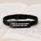 Bold Agent Interlaced Leather Bracelet Novelty Birthday Gift for Friends - Image 3