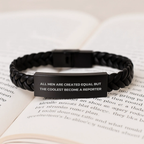 Bold Reporter Interlaced Leather Bracelet for Friends Birthday Gift - Image 3