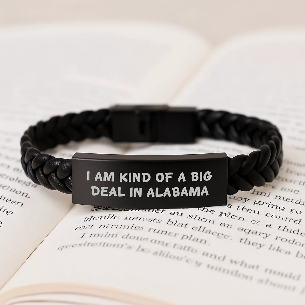 Alabama Keepsake Interlaced Leather Bracelet for Him Graduation Gift - Image 3