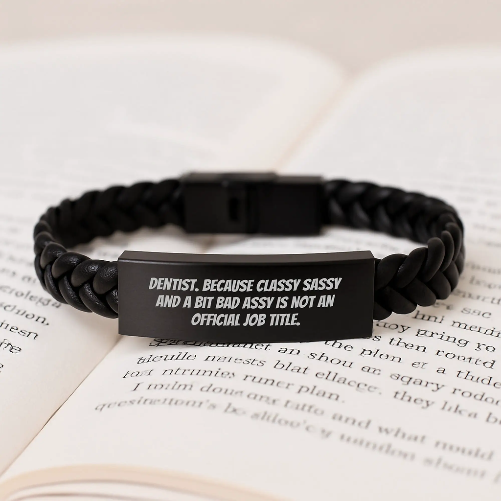 Dentist Graduation Gifts from Friends, Funny Dentist Interlaced Leather Bracelet, Unique Graduation Unique Gifts for Dentist Men, Women - Image 3