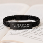 Unique Indiana Interlaced Leather Bracelet, Funny Quote Gifts for Men from Friends, Inspirational Indiana Gifts for Women, Graduation Unique Gifts from Family - Image 3