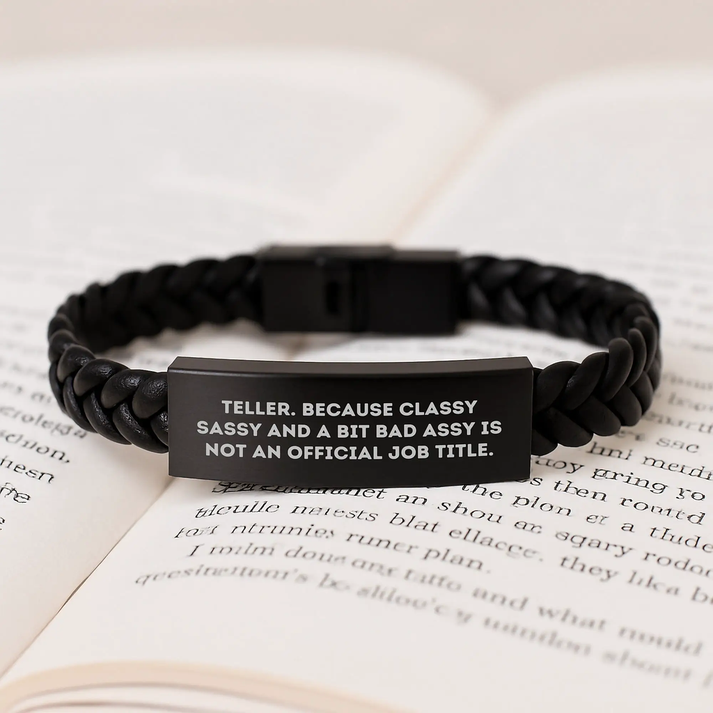 Teller Funny Quote Interlaced Leather Bracelet, Gifts from Men, Women, Friends, Coworkers, Family to Teller, Graduation Unique Gifts - Image 3