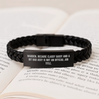 Warden Keepsake Interlaced Leather Bracelet for Him Birthday Gift - Image 3