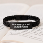 Maine Unique Gifts for Men, Friends, Graduation Unique Gifts from Family - I Am Kind of a Prime Selection Interlaced Leather Bracelet - Image 3