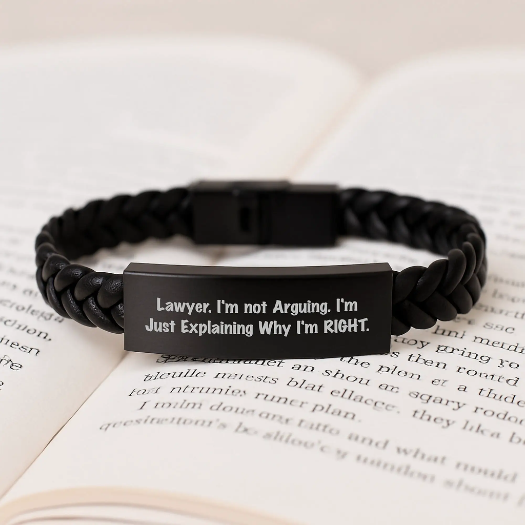 For Him Lawyer Keepsake Interlaced Leather Bracelet Birthday Gift - Image 3