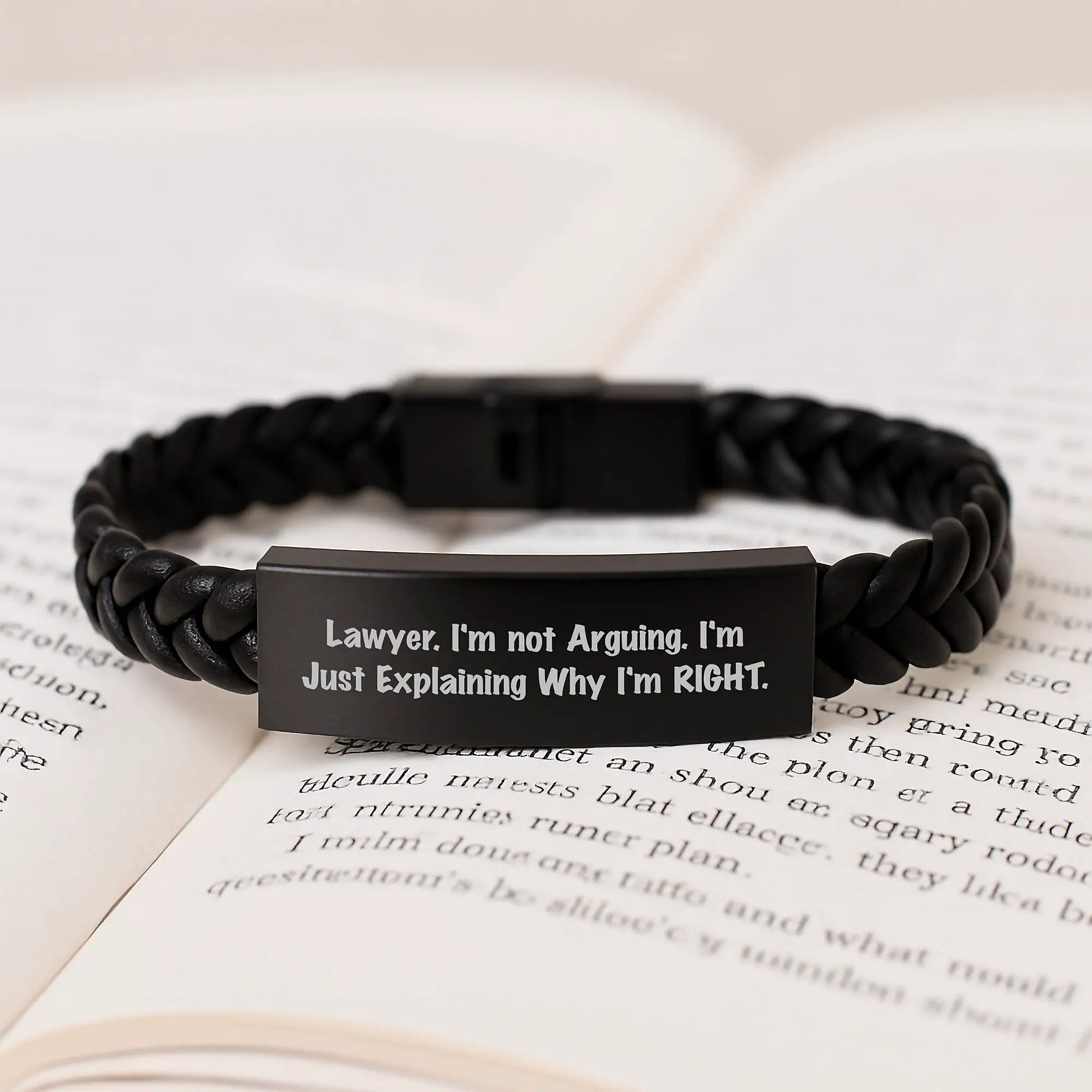 For Him Lawyer Keepsake Interlaced Leather Bracelet Birthday Gift - Image 3