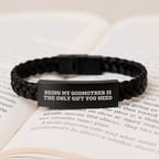 Godmother Gifts from Men, Women, Friends, Coworkers, Family - Funny Interlaced Leather Bracelet for Godmother, Graduation Unique Gifts, Being My Godmother Is The Only Gift You Need - Image 3