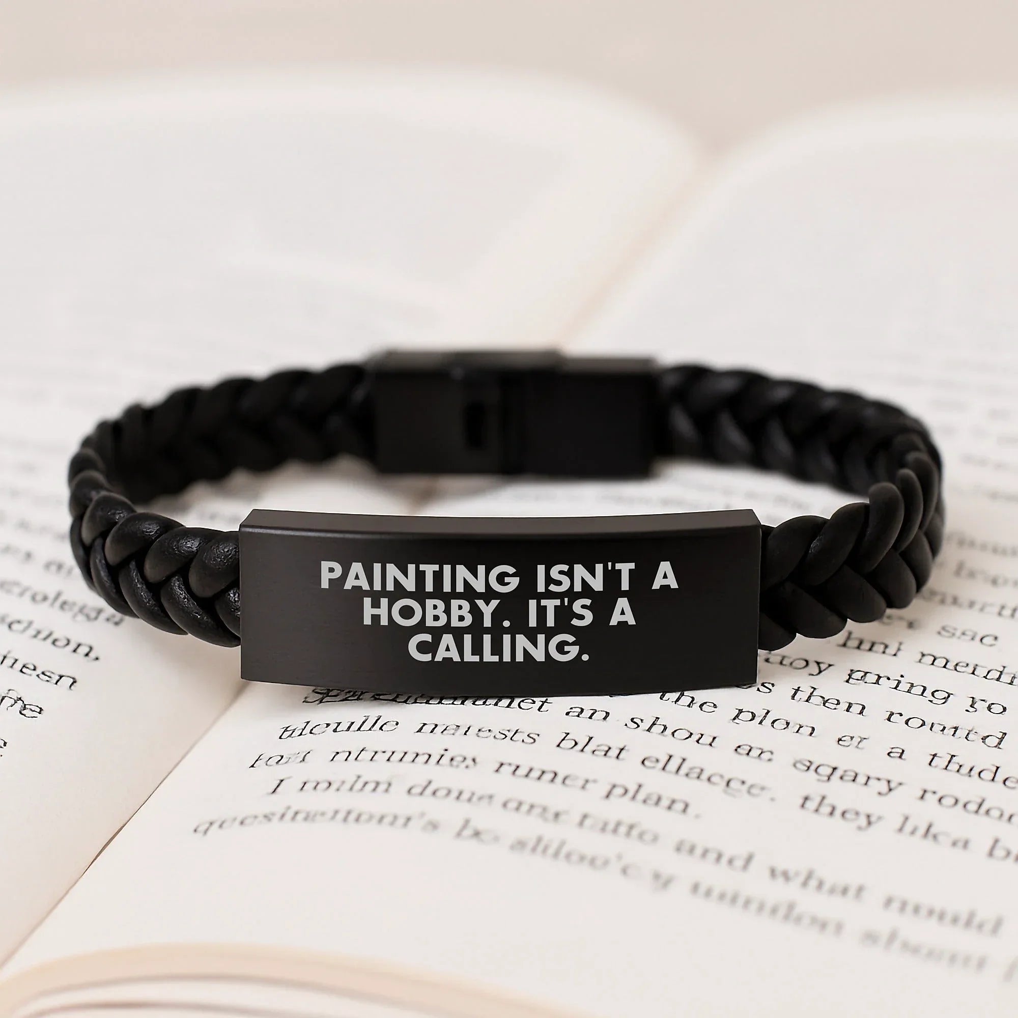 Funny Painting Quotes Inspired Interlaced Leather Bracelet Gifts for Painting Lovers, Valentine's Unique Gifts from Men to Women