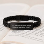 Funny Gift for Carpenter Friends and Family, Interlaced Leather Bracelet with Sarcasm Quote, Christmas Unique Presents for Men