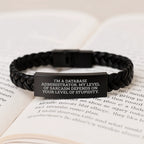 Funny Sarcasm Quotes for Database Administrator Valentine's Gifts, Interlaced Leather Bracelet from Friends, Inspirational for Men, Women, Coworkers, Family
