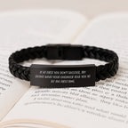 Gifts from Friends and Family for Engineer Men Christmas Unique Interlaced Leather Bracelet, Funny Quote - If At First You Don't Succeed, Try Doing What Your Engineer Told You To Do The First Time