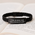 Son Interlaced Leather Bracelet Keepsake Birthday Gift for Him - Image 3