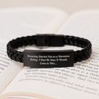 Funny Drawing Lover's Gift, Interlaced Leather Bracelet for Him or Her, Unique Valentine's Gifts from Men to Women or Friends - Image 3