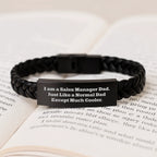Funny Sales Manager Gifts, Interlaced Leather Bracelet for Sales Manager Dad, Gifts from Dad to Sales Manager - Unique Christmas Unique Gifts for Sales Manager