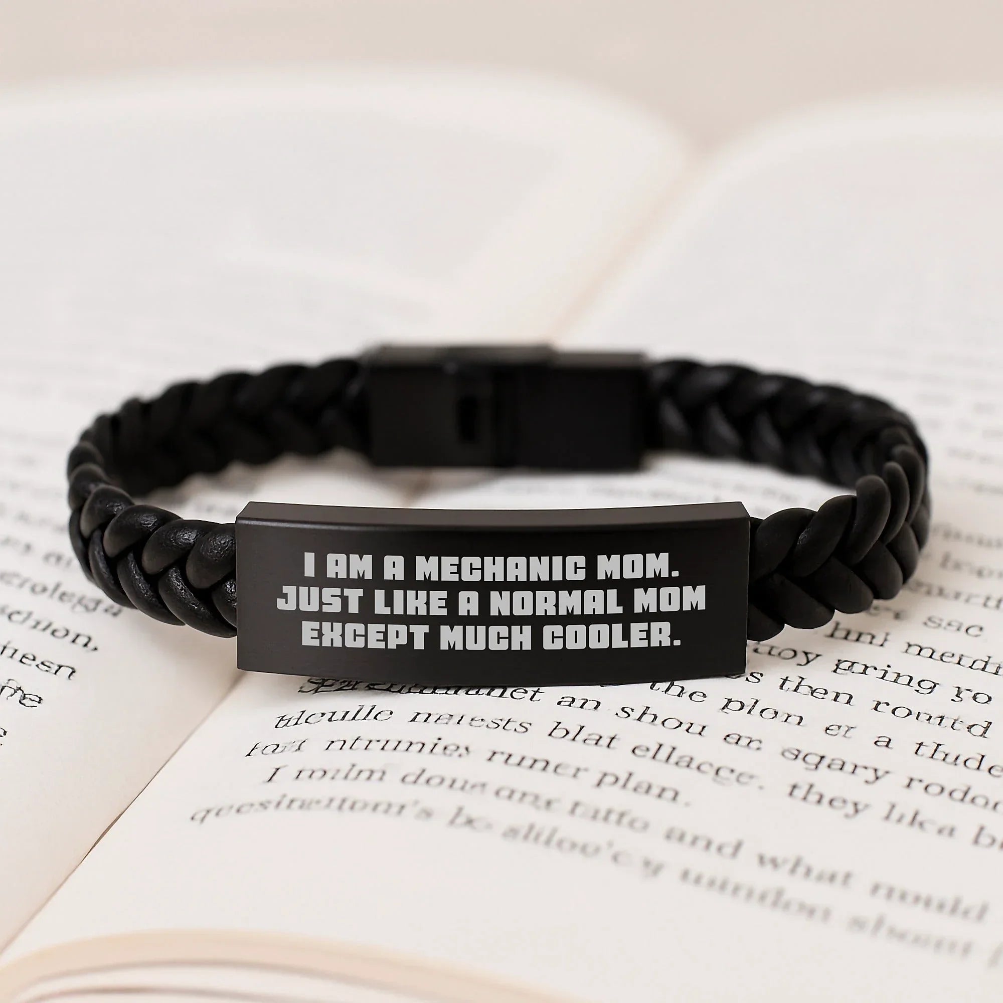 Mechanic Gifts from Mom - Funny Interlaced Leather Bracelet for Mechanic Friends - Graduation Unique Gifts for Men Women