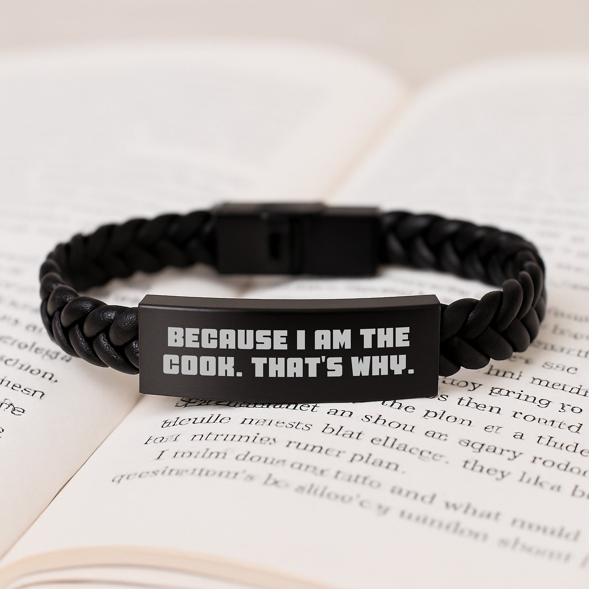 Funny Cook Gifts, Interlaced Leather Bracelet for Men, Funny Christmas Unique Gifts from Friends - Image 3