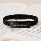 Funny Landscape Designer Gifts from Family for Men - Interlaced Leather Bracelet, Because I Am The Landscape Designer. That's Why.