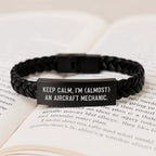 Funny Aircraft Mechanic Quotes Interlaced Leather Bracelet Christmas Unique Gifts from Friends to Family
