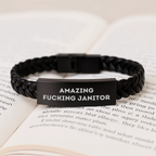 Janitor Inspired Interlaced Leather Bracelet, Funny Quote, Gifts from Men to Janitor, Valentine's Unique Gifts - Image 3
