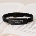 Funny Principal Gifts from Men for Principal - Interlaced Leather Bracelet Christmas Unique Gifts