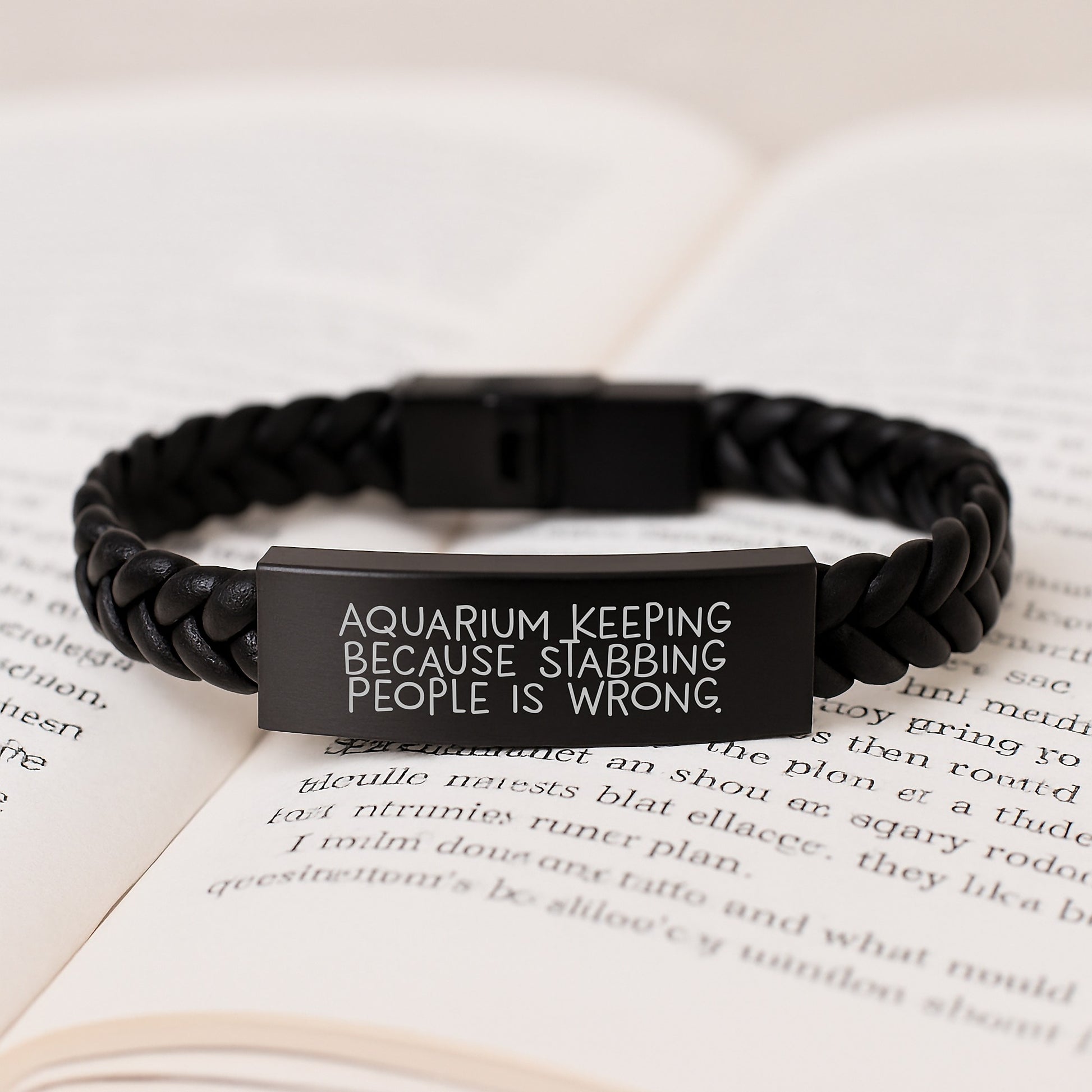 Aquarium Keeping Funny Gift Ideas Interlaced Leather Bracelet for Men or Women's Birthday from Friends - Image 3