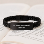 Funny Birman Cat Gifts for Men - My Birman And I Talk Shit About You Interlaced Leather Bracelet, Unique Father's Day Unique Gifts from Family to Dad - Image 3
