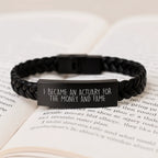 Funny Actuary Gifts for Him, Interlaced Leather Bracelet for Men, Christmas Unique Presents from Family, Friends, Coworkers