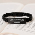 Insurance Sales Agent Gifts from Friends - Funny Interlaced Leather Bracelet - Christmas Unique Gifts for Insurance Sales Agent Men