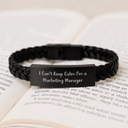 Funny Marketing Manager Gifts from Friends - 'I Can't Keep Calm I'm A Marketing Manager' Interlaced Leather Bracelet for Men Women Christmas Unique Gifts