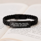 Artist Keepsake Interlaced Leather Bracelet for Him Birthday Gift - Image 3