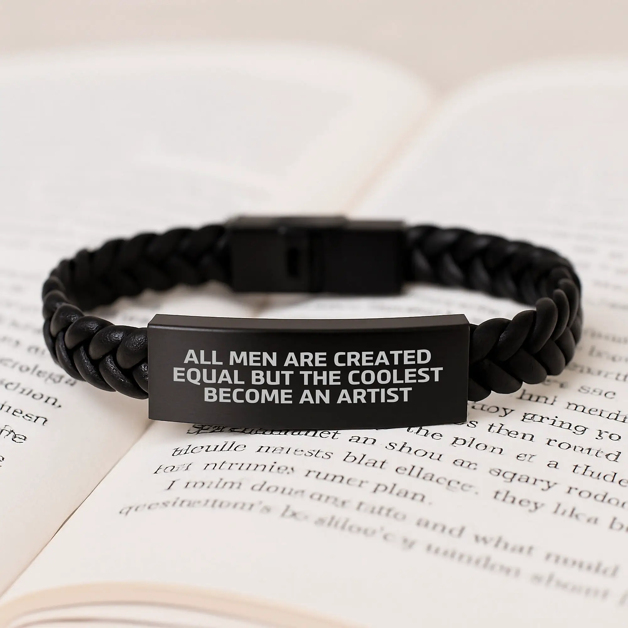 Artist Keepsake Interlaced Leather Bracelet for Him Birthday Gift - Image 3