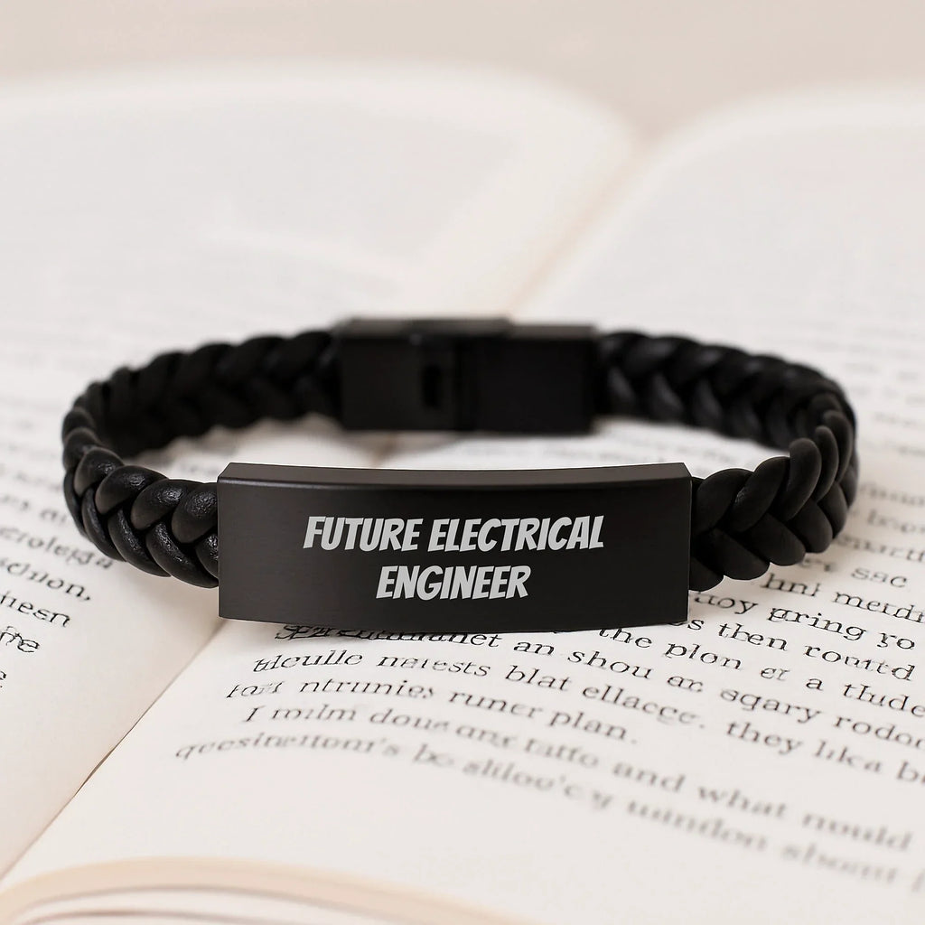 Funny Inspirational Gifts for Future Electrical Engineer Interlaced Leather Bracelet Men Friends Family Coworkers from Electrical Engineer