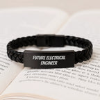 Funny Inspirational Gifts for Future Electrical Engineer Interlaced Leather Bracelet Men Friends Family Coworkers from Electrical Engineer