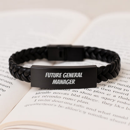 Funny Future General Manager Gifts from Family - Interlaced Leather Birthday Unique Gift for Men, Women, or Coworkers with Inspirational Quote - Image 3