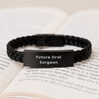 Funny Future Oral Surgeon Gifts from Men to Oral Surgeon Christmas Unique Gifts Interlaced Leather Bracelet with Quote