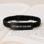 Funny Inspirational PE Teacher Gifts, Interlaced Leather Bracelet for Future PE Teacher, Birthday Unique Gifts from Friends, 'You're a-Maze-ing' Quote