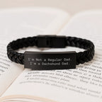 Funny Dachshund Dog Interlaced Leather Bracelet Gifts for Dad from Men, Christmas Unique Presents