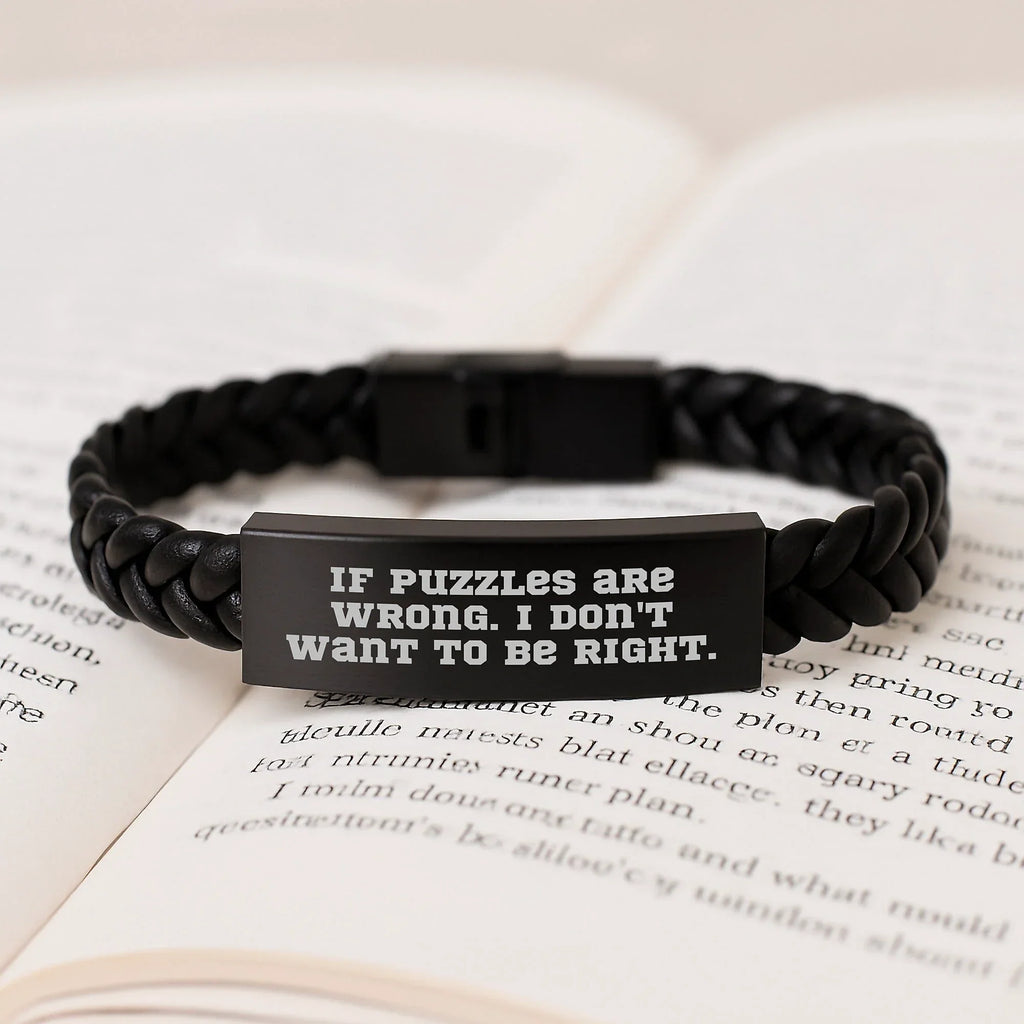 Funny Puzzles Gifts for Men and Women - Interlaced Leather Bracelet for Christmas Unique Gifts from Friends and Family