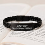 Smart Sexy Talented Operator Gifts from Friends - Interlaced Leather Birthday Present for Men or Women