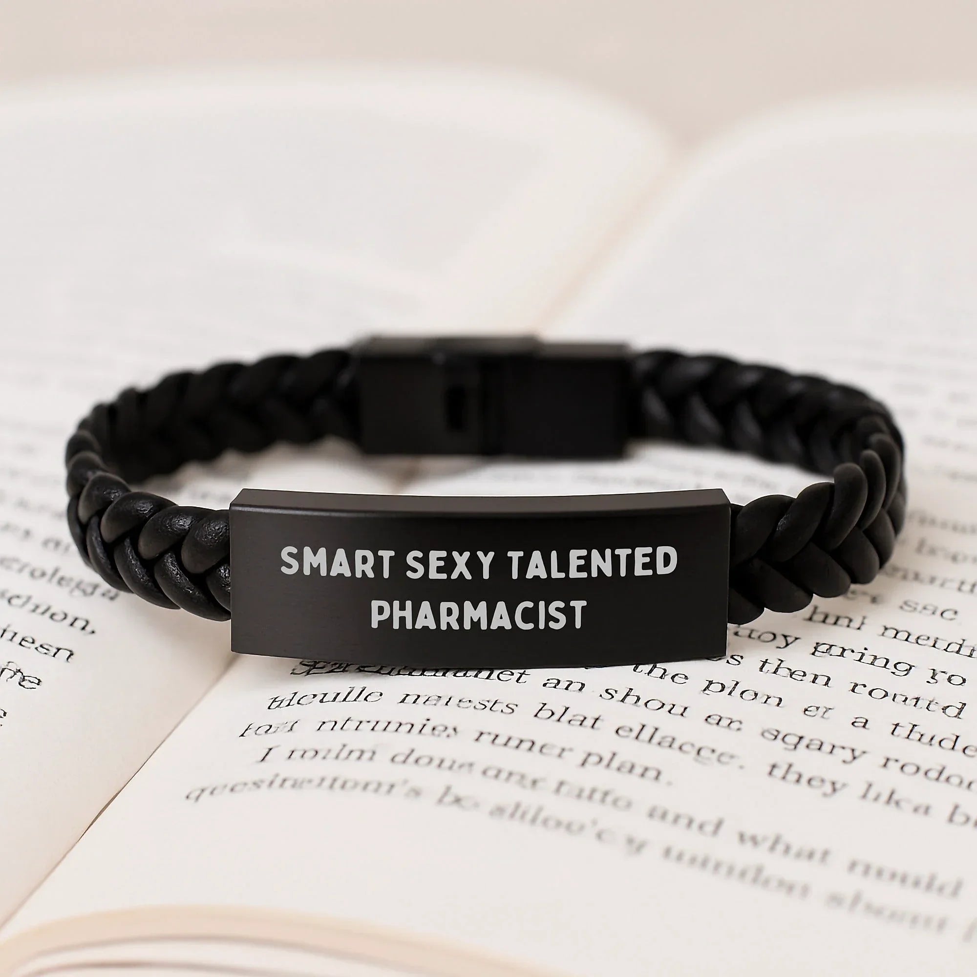 Smart Sexy Talented Pharmacist Gift for Birthday - Unique Interlaced Leather Bracelet from Friends to Coworkers