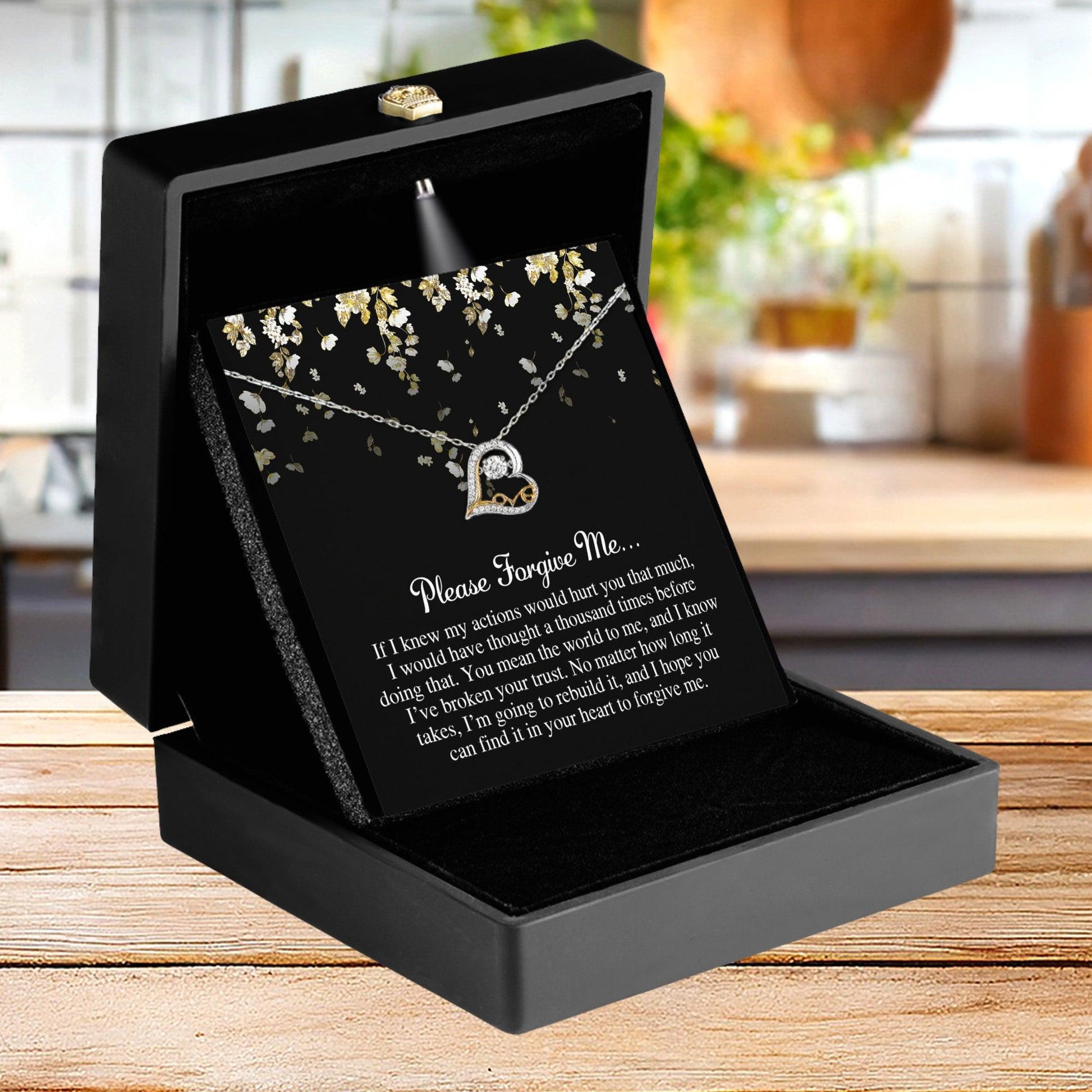 Apology Gift for Girlfriend, Wife, Soulmate - Sorry, Broken Your Trust - Love Dancing Heart Pendant Necklace - Mallard Moon Gift Shop